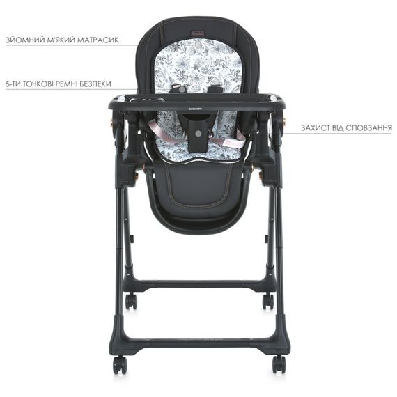 Стульчик для кормления ME 1037-B CRYSTAL Black Gold до 15 кг | Зображення 3