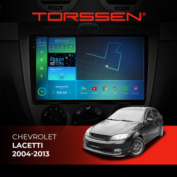 Штатна магнітола Torssen 2K Chevrolet Lacetti 04-13 F9464 4G Carplay DSP