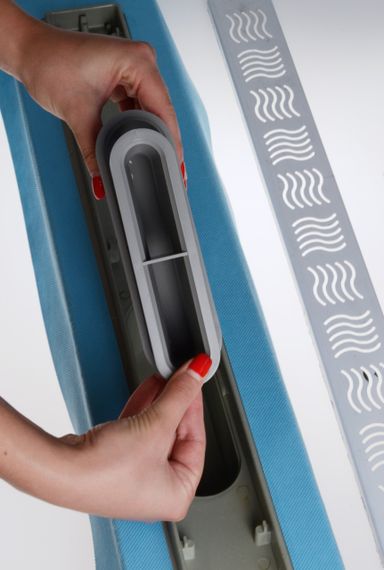 Душовий канал з горизонтальним фланцем Maxiflow Standart Line 80 см решітка "Хвиля" (4022.TY050K.080.1) | Зображення 7