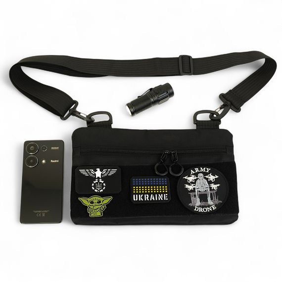 Молодіжна тактична сумка для патчів на плече з 4 кишенями black | Зображення 1