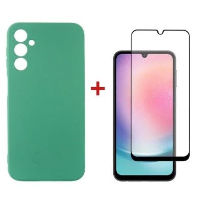 Чехол для мобильного телефона Dengos Samsung Galaxy A24 Case + Glass (Mint) (DG-KM-79)