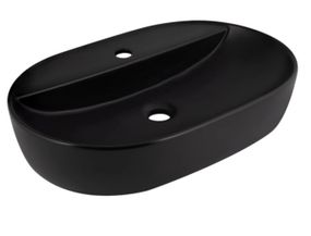 Раковина накладная Qtap Scorpio 600x400x120 Matt Black с донным клапаном QT142203MBMBN48469