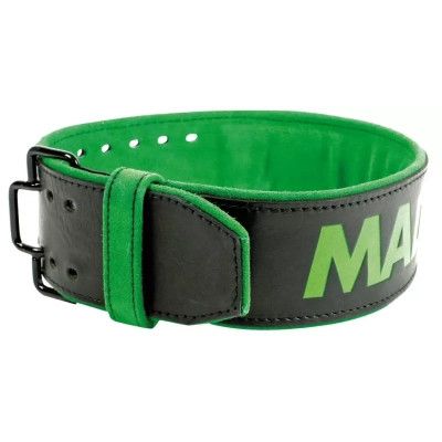 Атлетический пояс MadMax MFB-302 Quick Release Belt шкіряний Black/Green L (MFB-302_L)