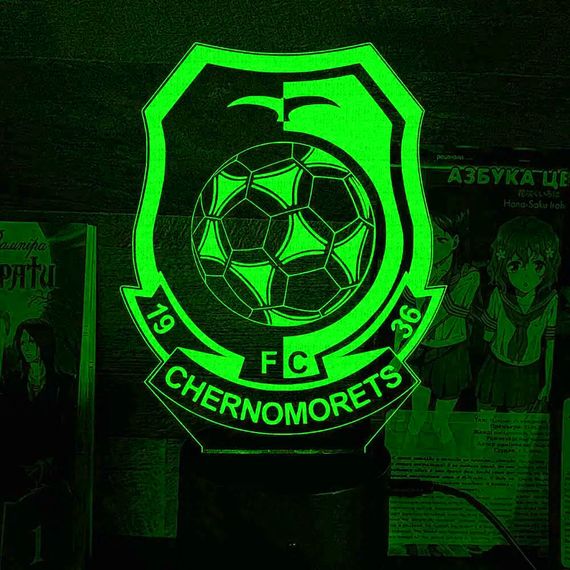 Акриловий світильник-нічник Чорноморець ФК зелений tty-n002264