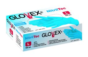 Перчатки нітрилові NITRILTEC GLOVEX блакитні уп. 100 шт. (50 пар) XL