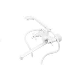 Змішувач для ванни PLAMIX Pablo -140 EURO SET White (з шлангом та лійкою) (PM0670)