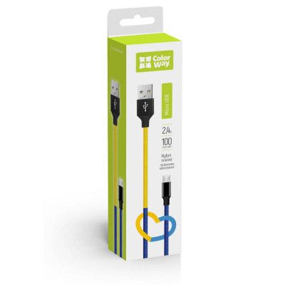Дата кабель USB 2.0 AM to Micro 5P 1.0m National ColorWay (CW-CBUM052-BLY) | Зображення 5