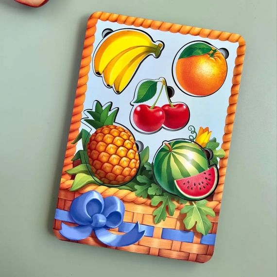 Настольная развивающая игра "Корзина с фруктами-1" Ubumblebees (ПСФ044) PSF044 сортер-вкладыш | Зображення 1