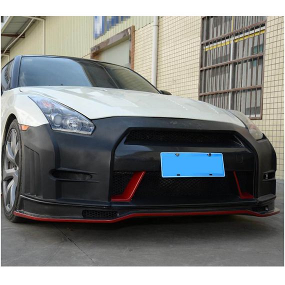 Накладка на передній бампер Lip (2009-2015, Карбон) для Nissan GT-R рр | Зображення 1