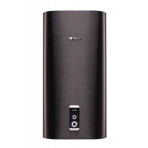Водонагрівач WILLER Grand, 2,0 кВт, "сухий" ТЕН, 80 л, вертикальний, прямокутний, чорний алюміній (EV80DR)