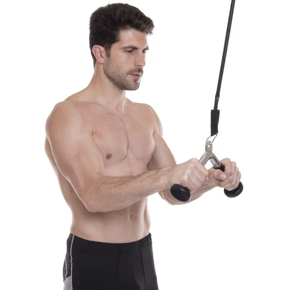 Ручка для тяги York Fitness V-подібна на трицепс з гумовими рукоятками, хром | Зображення 6