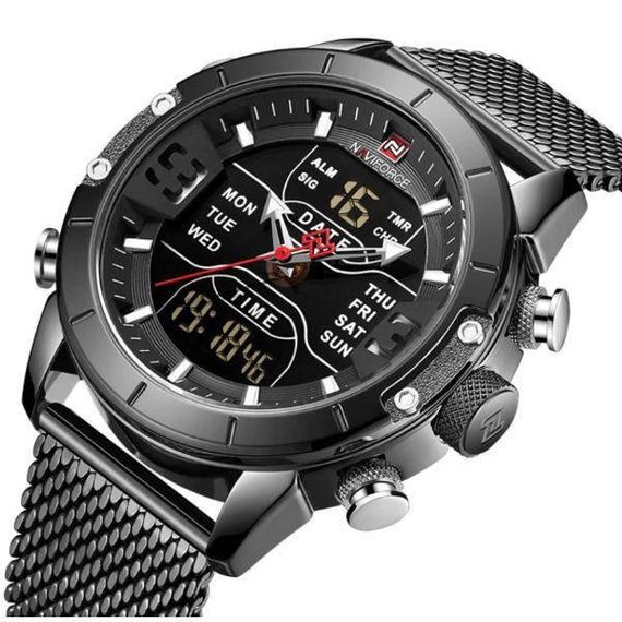 Годинник чоловічий тактичний Naviforce Tesla Black NF9153