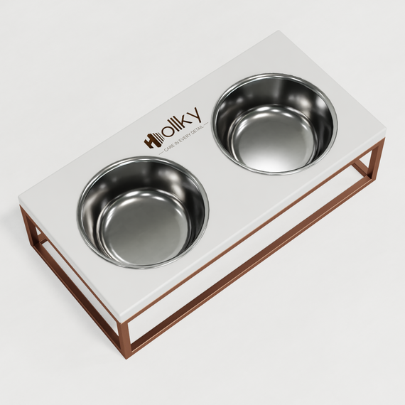 Миски на подставке для средних собак и больших котов Hollky Base M (2 × 0,95 л) BM-422110-GLWH | Зображення 6