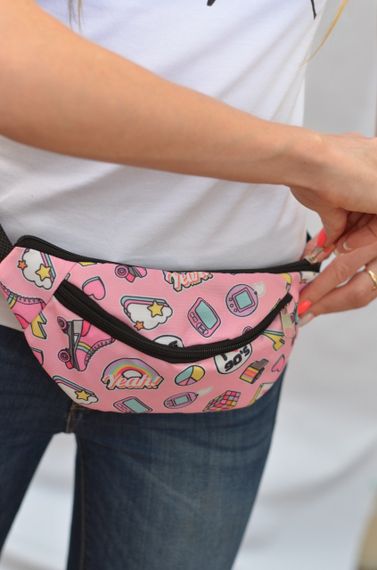 Сумка поясная бананка 4Profi Мини с принтом Игрушки с двумя отделениями 20005 | Зображення 3