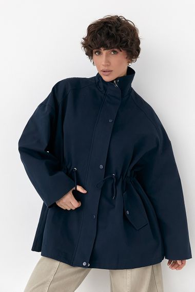 Жіноча вітровка-парка  на блискавці - темно-синій цвет, M (є розміри) | Зображення 4