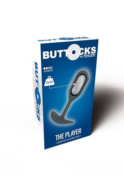 Анальна пробка Toy Joy Buttocks The Player Weighted обважнена, чорна Sex Aura | Зображення 5