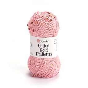 Yarnart COTTON GOLD PAILLETTES № 7108 рожевий Котон Голд Пайетка Пряжа бавовна з паєткою, нитки для в'язання