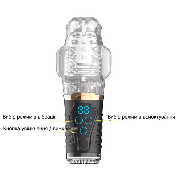 3D автоматичний фрикційний чоловічий мастурбатор із LED-дисплеєм | Зображення 6