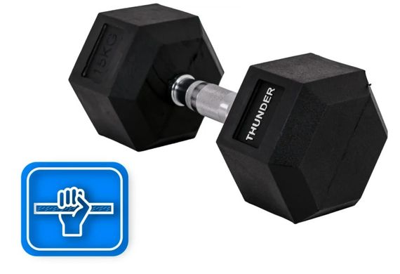 Гантель шестигранна Thunder 15 кг (HEXAGONAL-DUMBBELLS-15KG) | Зображення 3