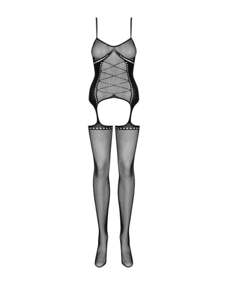 Бодістокінг Obsessive Bodystocking G314 S/M/L, імітація корсета та корсетної шнурівки Sex Aura | Зображення 5