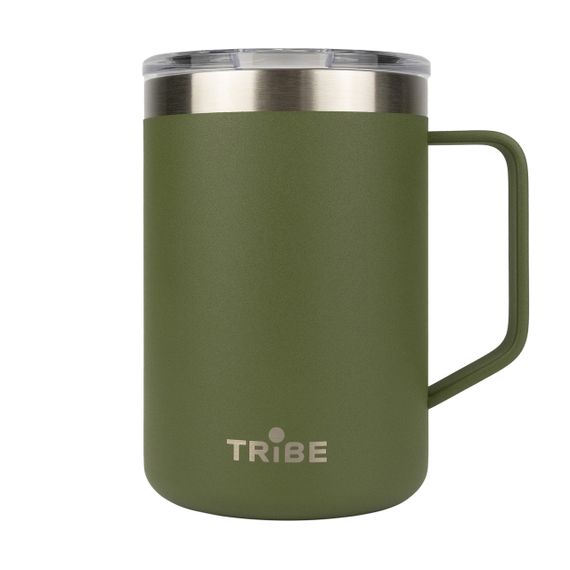 Термочашка Tribe Classic Mug 500 мл, Дорожня кружка трайб для чаю та кави, термокружка для походу, Оливковий