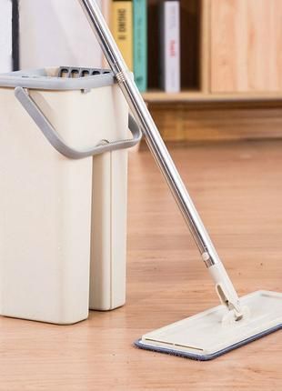 Швабра з відром і самовіджимом 4л Тріумф, Spin Mop Scratch Cleaning 360, швабра ледарка | Зображення 3