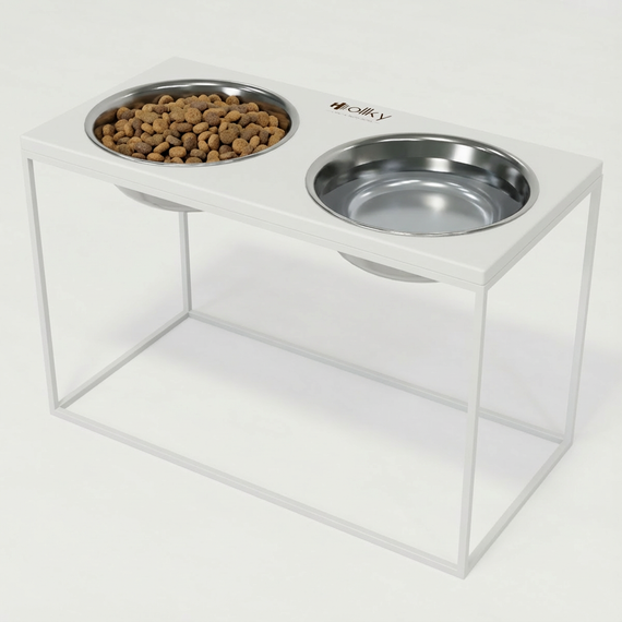 Миски на подставке для очень больших собак Hollky Base XXL40 (2 × 2,8 л) BXXL40-643240-WHWH