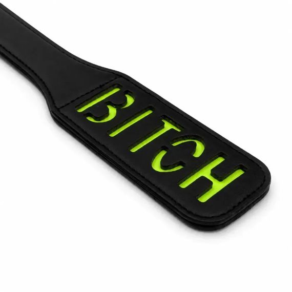 Паддл DS Fetish з люмінісцентним надписом "Bitch", чорний Sex Aura | Зображення 3
