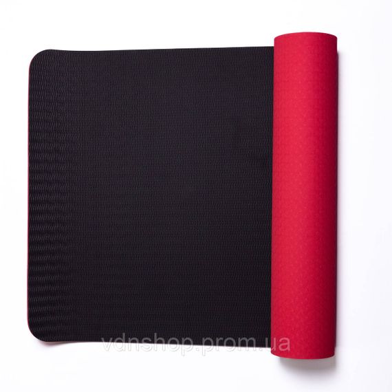 Коврик для йоги нескользящий 173×58 см Красный HP-42-10R
