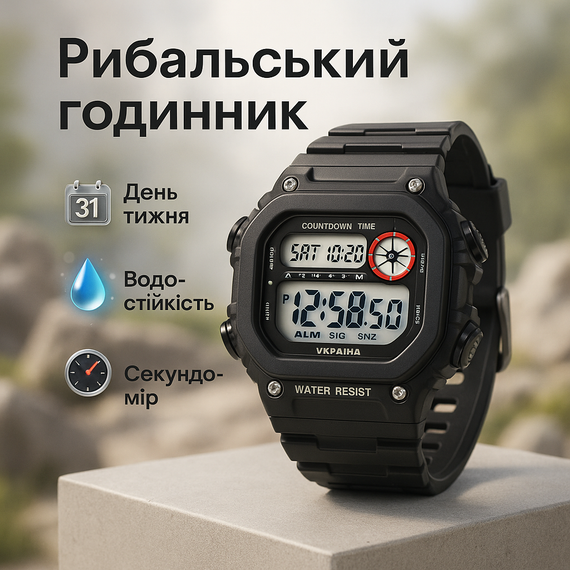 Фірмовий спортивний годинник SKMEI 6212/2126BKWT, Кращий тактичний годинник рибалки мисливця EA-15