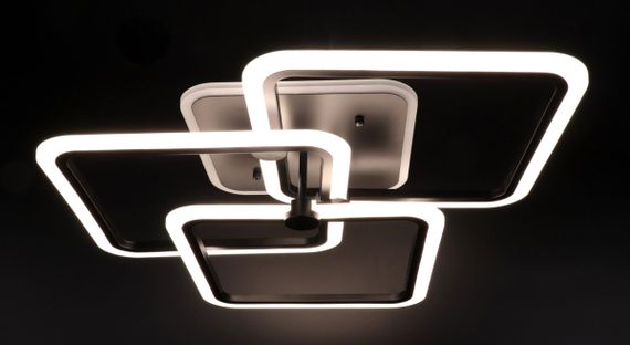 Люстра світлодіодна стельова LED світильник для квартири на стелю лед з пультом 25764 Чорний 14х55х55 см. | Зображення 3
