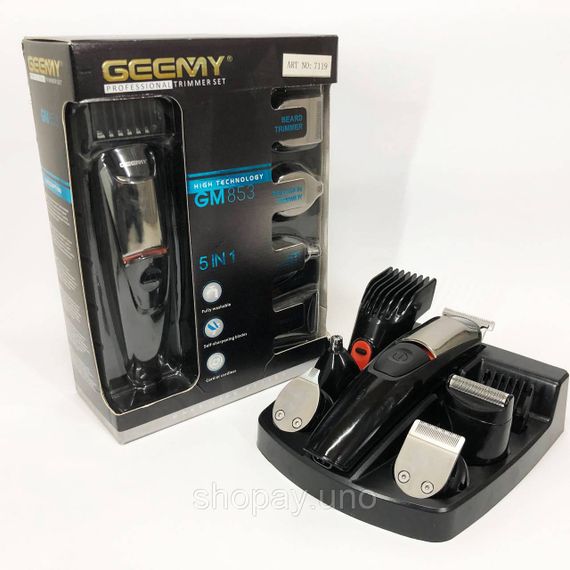 Електромашинка для стрижки Geemy, Портативная ручная машинка для стрижки волос Триммер висков NP-49 | Зображення 8