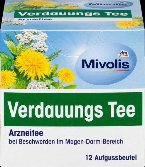 Трав’яний чай для травлення Mivolis Verdauungs Tee – натуральна підтримка шлунково-кишкового тракту, 12 пакетиків