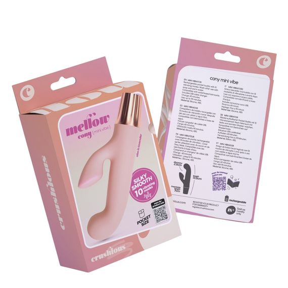 Вибратор-кролик CRUSHIOUS Mellow Cony, розовый, 13,5 х 2,5 см sexstyle | Зображення 1