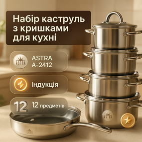 Набор кастрюль качественных с крышками 12, Кастрюля из нержавеющей стали, Набор посуды для дома FB-51