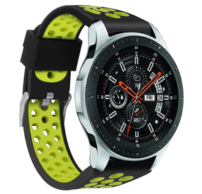 Спортивний ремінець з перфорацією для годинника Samsung Galaxy Watch 46 mm SM-R800 - Black&Green