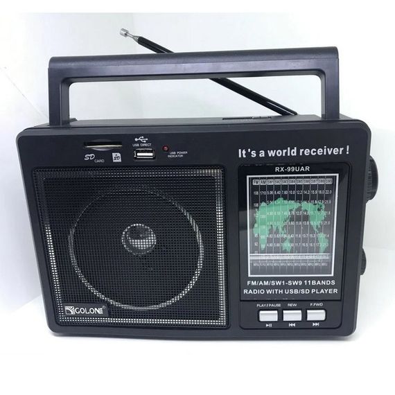 Портативный радиоприемник GOLON RX-99/3920 аккумуляторный FM/AM/SW с возможностью воспроизведения USB/MicroSD | Зображення 1