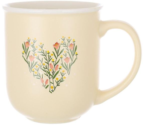 Кухоль порцеляновий "Heart" 400мл, кремовий