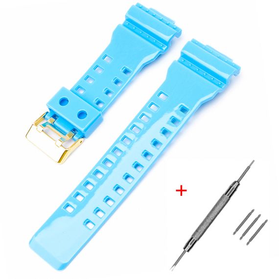 Ремінець для Casio G-Shock GA-100/110/120 Light Blue-Glossy GD | Зображення 1