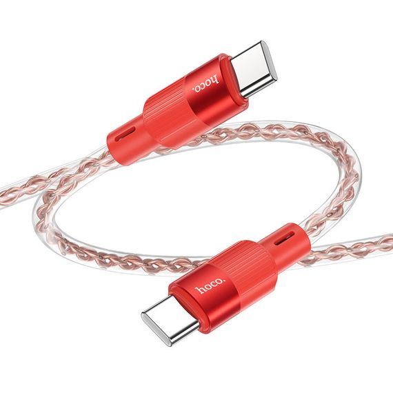 Дата кабель Hoco X99 Crystal Junction Type-C to Type-C 60W (1m) Red | Зображення 3