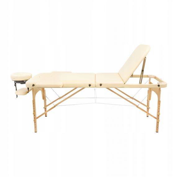 Масажний стіл складаний 4FIZJO Massage Table+ Wood W60 Beige TABLE+W60BEIGE (P-5907739318367) | Зображення 2