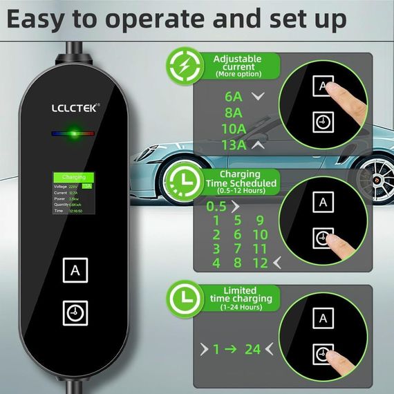Кабель для зарядки електромобілів LCLCTEK® Type 2, 5 м, з вилкою UK 3 Pin, водонепроникний IP66 | Зображення 6