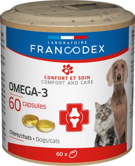 Вітаміни для собак та котів Francodex Omega 3 Capsules Dog Cat з Омега-3 60 капс