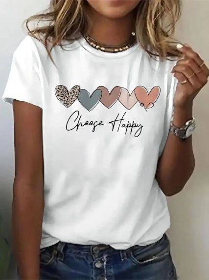 Футболка женская с принтом повседневная XL Белая