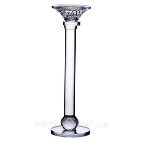 Підсвічник скляний на тонкій ніжці 9×34 см прозорий декоративний підсвічник на стіл HP-4-8M
