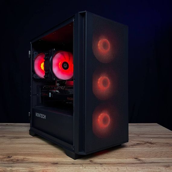 Збірка на замовлення: ігровий ПК Montech Air 100 ARGB Tower / AMD Ryzen 5 7500F (6 (12) ядер по 3,7 - 5,0 ГГц) / 16 ГБ DDR5 / 1000 ГБ SSD M.2 / AMD Radeon RX 6800, 16 GB GDDR6, 256-bit / 750W б/в | Зображення 1
