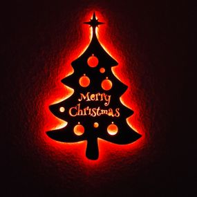 Панно декоративне картина на стіну Ялинка LED 16 кольорів телефон 375x570 acr-p000006