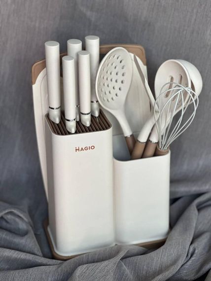 Набір кухонних речей Magio MG-1097-beige 12 предметів бежевий