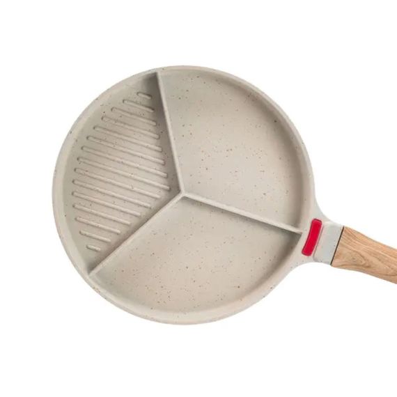 Сковорода гриль Ø 25 см на три секции с антипригарным покрытием круглая бежевая HP39575W | Зображення 4