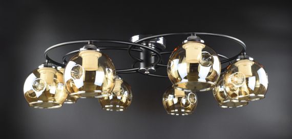 Люстра стельова на 8 лампочок 26173 Чорний 20х70х70 см. | Зображення 1